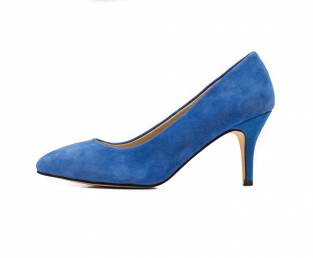 Ženska cipela, plava, na petu