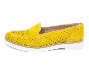 Ženska cipela, žuta, bijeli đon