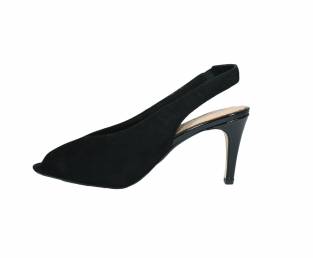 Tamaris kožna ženska sandala, crna, na petu