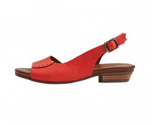 Ženska kožna sandala, crvena