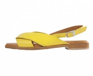 B Queen Borovo kožna ženska sandala, Žuta