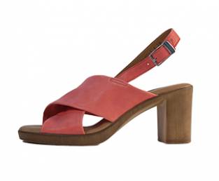 B Queen Borovo kožna ženska sandala, Crvena