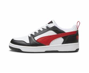 Puma, Women's sneakers, Black-white-red