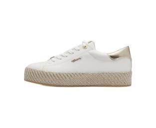 Tamaris, Women's sneakers, White-Gold