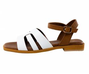 Borovo women's sandals, White Brown