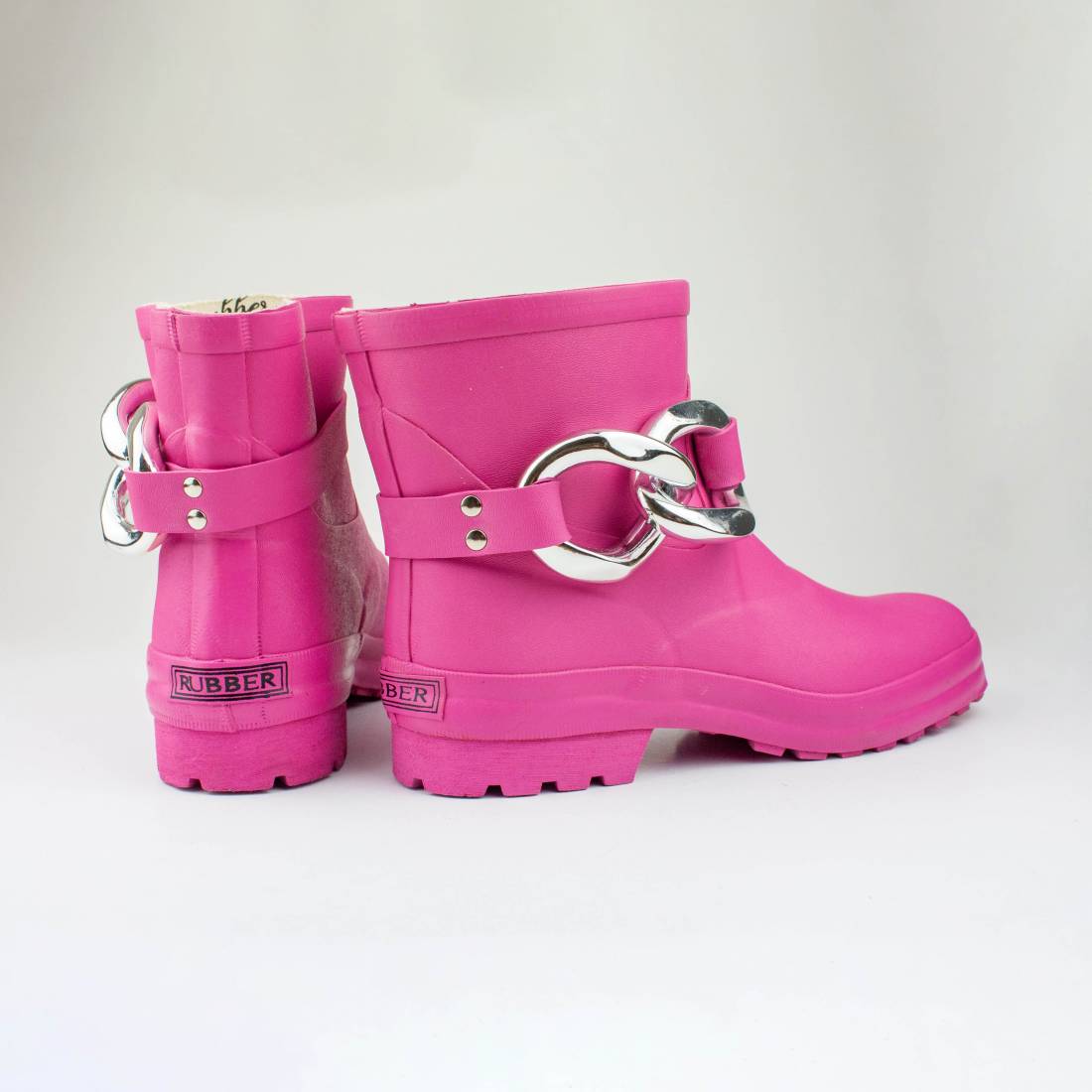 Womens pink rubber boots deals